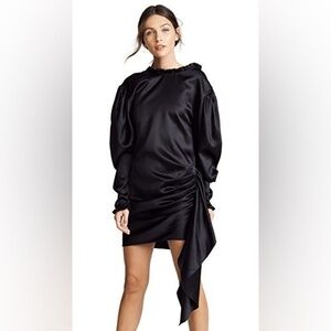 MAGDA BUTRYM Torrance Silk Wool sleeve ruffle open back Mini Dress size 38/US 6